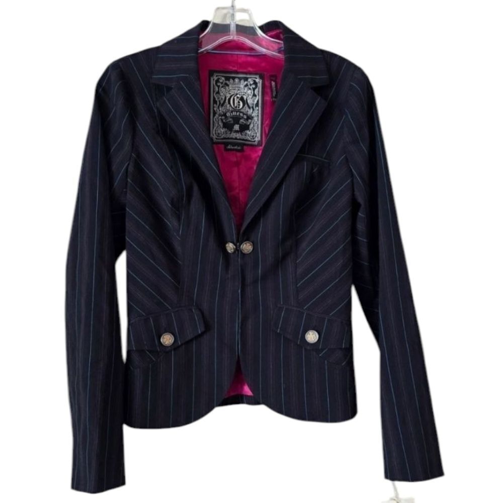 GUESS Women's‎ Blue Pinstripe Blazer Jacket Size Medium